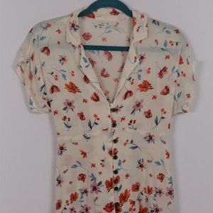 Kimchi Blue Cream Floral Top Size Small Like New